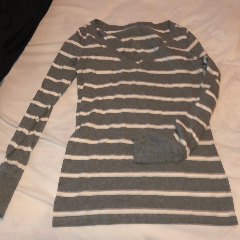 Grey and white long sleeve